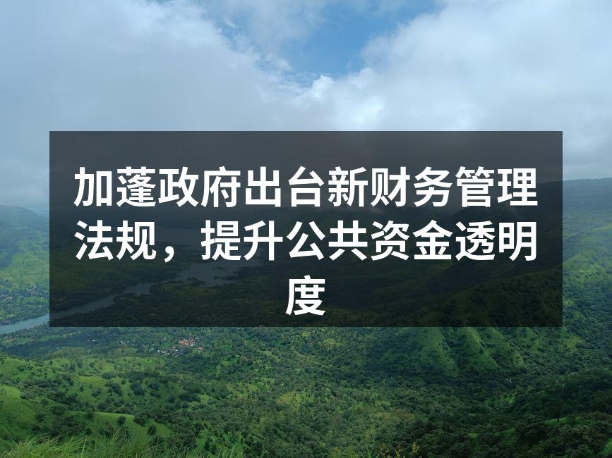 加蓬政府出台新财务管理法规，提升公共资金