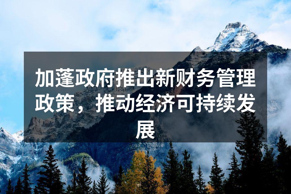 加蓬政府推出新财务管理政策，推动经济可持